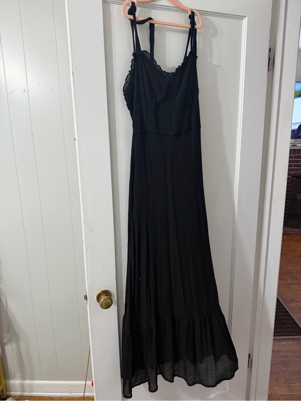 Classic Black Maxi Dress with Ruffle Hem